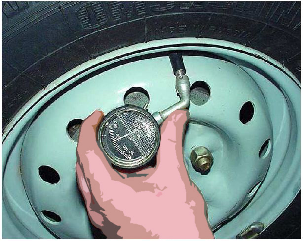 A pressão nos pneus Vaz 2107 é medida por um medidor de pressão comprovado